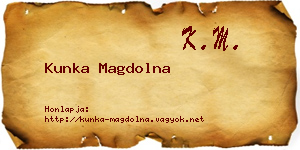 Kunka Magdolna névjegykártya